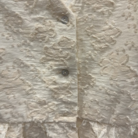 Pre-Owned ZARA PUFFY SLEEVE EYELET CROP - Picture 2 of 5